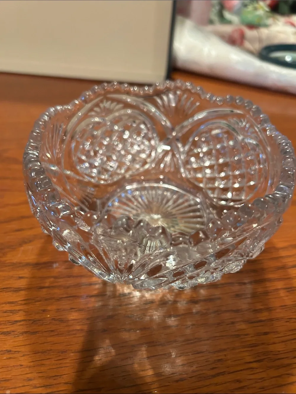 Crystal Decorative Bowl - Clear Glass Home Accent